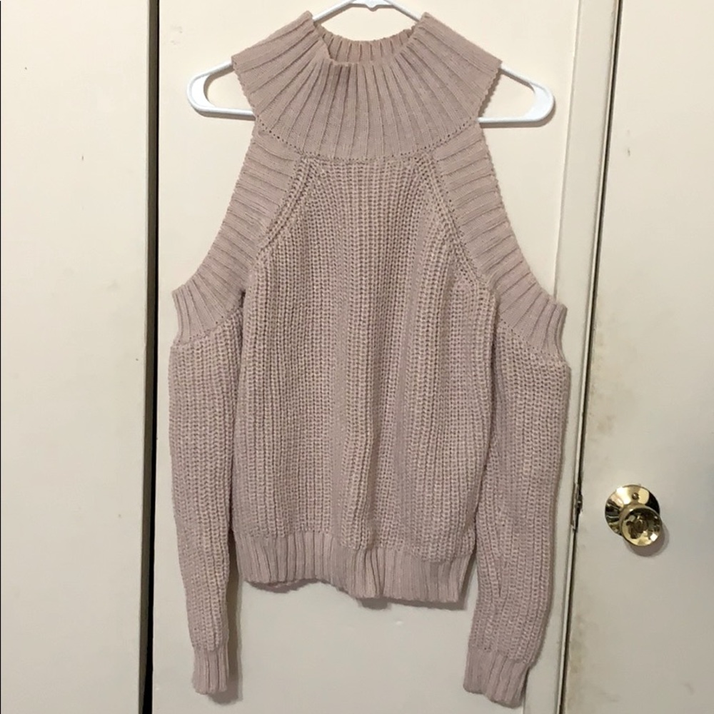 Pink Turtleneck Open Shoulder Knit size S